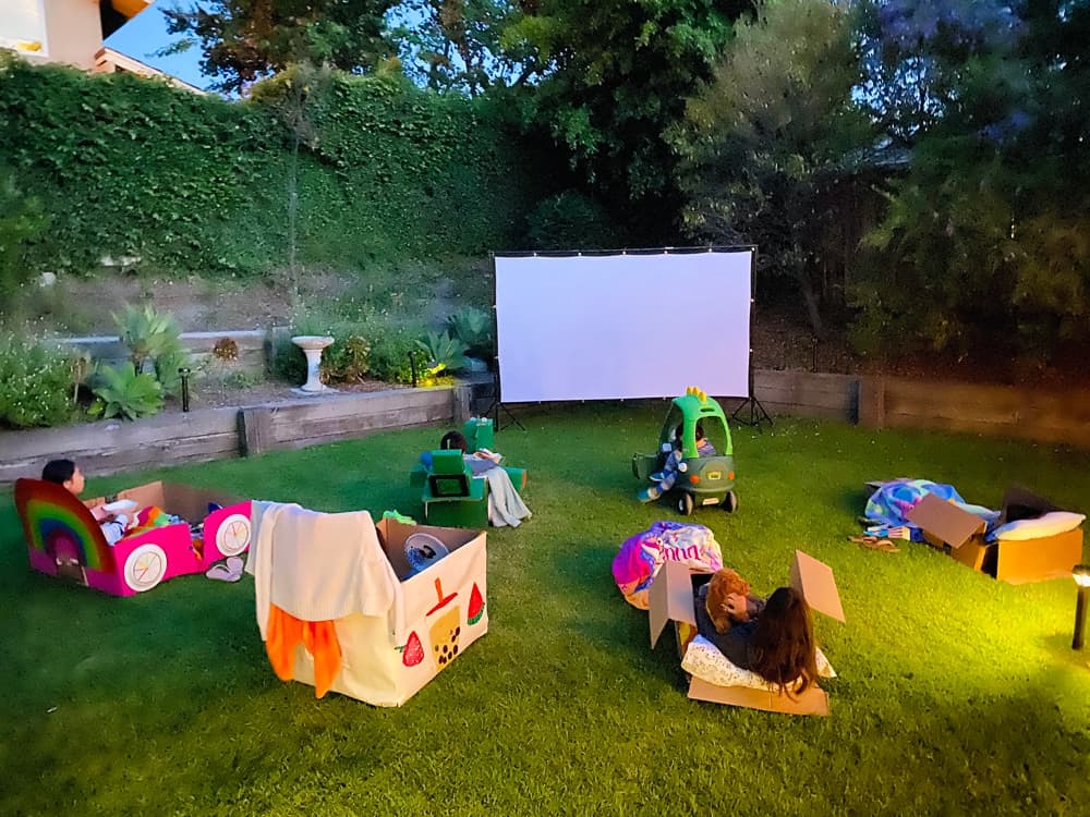 Outdoor movie party