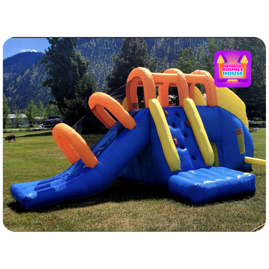 dry triple slide bounce house rental